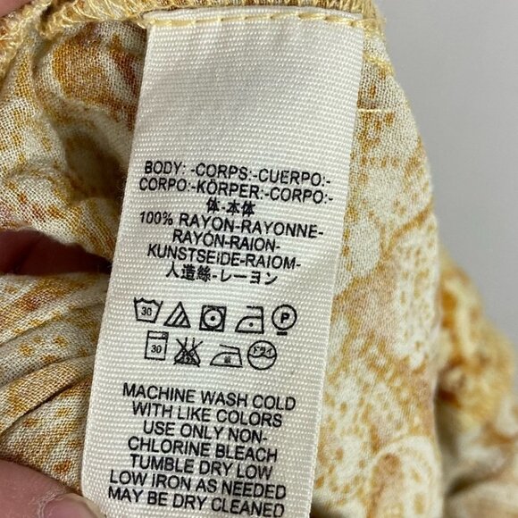 Free People Yellow Sugar Sands Jumpsuit Wide Leg Floral Print Smocked Size XS‎ - Picture 13 of 16